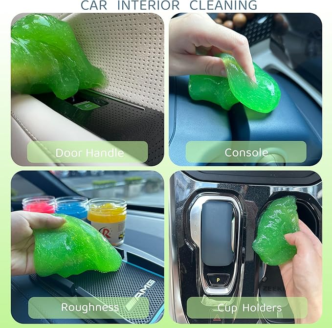 4-Pack Car Cleaning Gels Car Interior Cleaner Putty Slime Auto Detailing Tools Universal Dust Removal Cleaning Kit for Car Ac