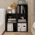 Book Shelf, 3-Tier Bookcase, Wooden Open Cube Storage Organize, 9.3 x 11.8 x 31.4 inches Bookshelf for Living Room, Bedroom, 