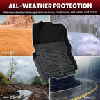 LASFIT Floor Mats for Nissan Frontier 2022-2026 Crew Cab (Not Fit King Cab), All Weather TPE Custom Fit Easy Clean Durable No-Curling Floor Liners for Frontier 1st & 2nd Row Car Mats, Black