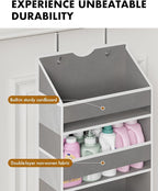 Over the Door Hanging Organizer for Bathroom & Nursery - 6 Shelf Closet Door Organizer, Anti Tilt 50LB Load Baby Behind Door 
