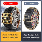 Snow Tire Chains for Cars/SUV/Pickup, Reusable Universal Tire Chains for Ice and Snow, Fit Tire Width 185-265mm, 6PCS