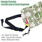 Cute Frog Car Garbage Bag,Waterproof Small Car Trash Bag Hanging Back of Seat,Drawstring Hanging Car Trash Bag with Adjustable Buckle for Car Accessories