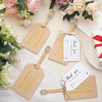 Sweetude 48 Sets Leather Luggage Tag Bulk and So The Adventure Begins Luggage Tags with Name Card for Wedding Bridal Shower B