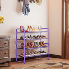 SUFAUY 2-Tier 33" Wide Shoe Rack Closet Metal Wire, Stackable, Purple