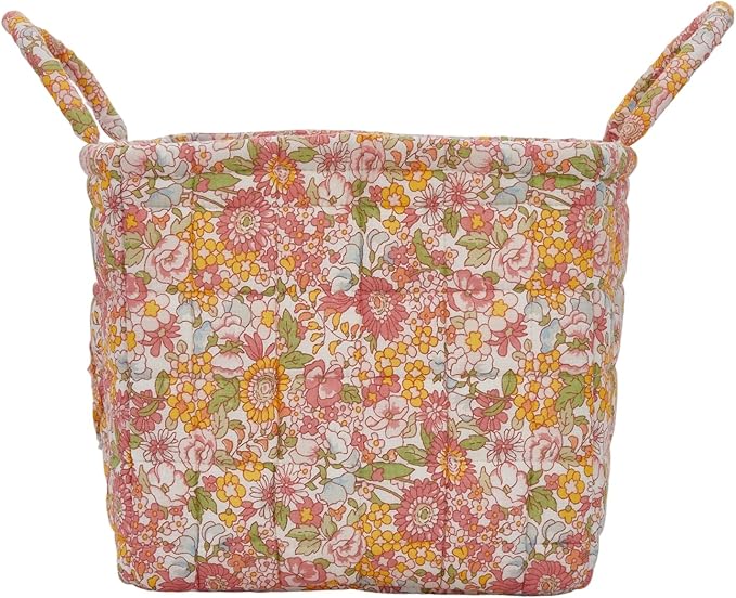 Boho Fabric Storage Basket, Large Capacity Laundry Basket, 12.2'' x 10.23'' x 10.23'' Collapsible Laundry Hamper with Easy Ca