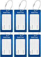 Luggage Tags Metal Suitcase Tags Travel Bag ID Identifier Luggage Tag (Blue 6-Pack)