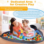 SAM AND MABEL XXL Toy Storage Organizer with Play Mat – 15" x 15" x 16" Storage Bin for Kids Playroom, Foldable Fabric Bag an