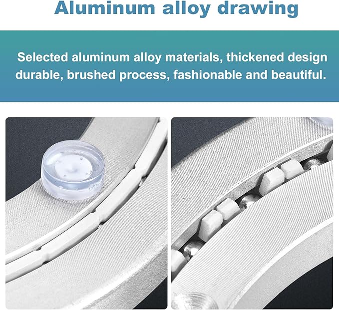MECCANIXITY Aluminum Lazy Susan 8 Inch Muffler Turntable Ring Bearing Metal Rotating Turntable Bearings Swivel Plate Hardware