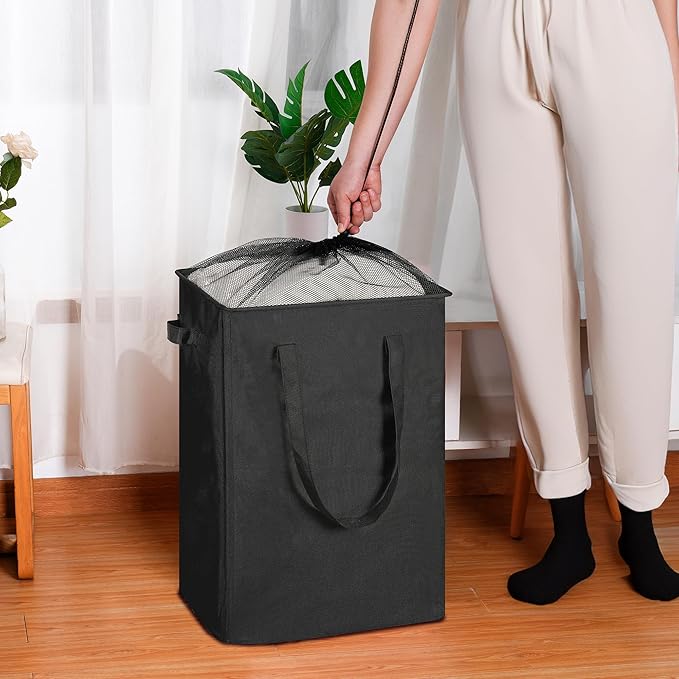 efluky Slim Laundry Basket, Narrow Laundry Hamper with Handles, Collapsible Dirty Clothes Hamper, Tall Laundry Bin for Laundr
