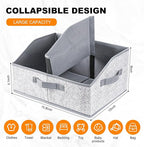 Closet Storage Bins 6 Pack, Large Closet Organizer Baskets with Divider & Handles,Trapezoid Fabric Shelf Organizers, Collapsi