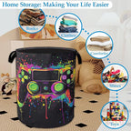 Game Controlle Laundry Basket Collapsible Laundry Hamper Clothes Toy Storage Bin for Bathroom Bedroom Room Decor 16" X 20.8"