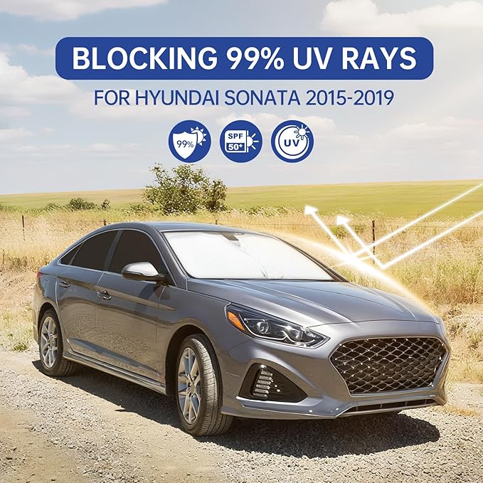 Car Window Shades for Hyundai Sonata 2015-2019, Full Car Window Covers for Privacy, Sunshades for Sonata Front Rear Windshield Side Windows to Block UV and Protect Privacy(8pcs)