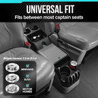 Center Console for Minivans, SUVs, Middle Van Console, Extra Cup Holders, Large Storage, Made in USA (Gray)