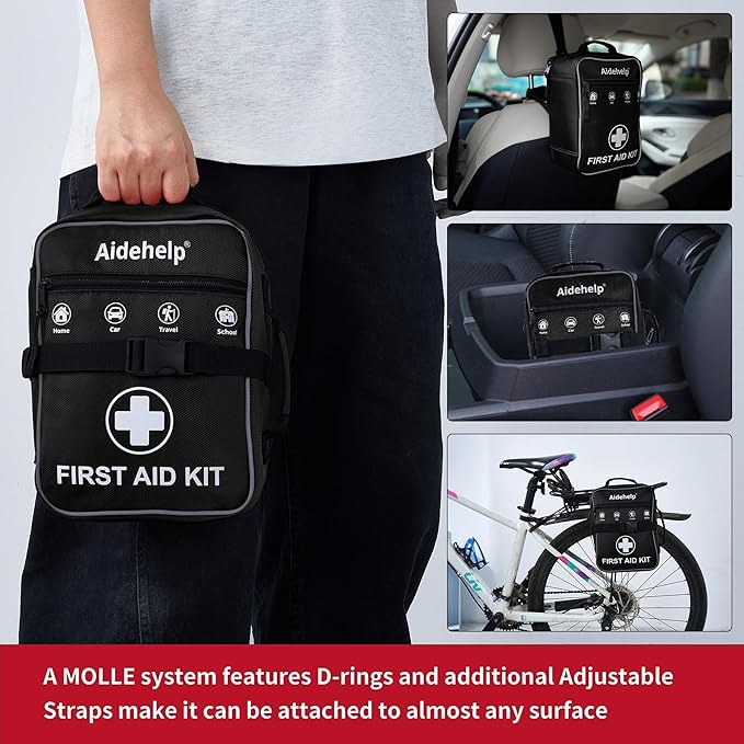 520 Pieces Premium First Aid Kit - Large Emergency Medical Kit for Survival, Car, Home, Travel, Camping, Backpack, Hiking, Sc