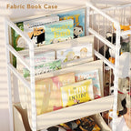 BBLIKE Kids Bookshelf and Stuffed Animal Storage - Multi-Function Nursery Book Shelves with Toy Box and PVC Book Display, Toy