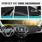 FIILINES Dash Cover for 2014-2023 Jeep Cherokee, Dashboard Mat Accessories Dash Cover Sunshade Nonslip Mesh Protector No Glar