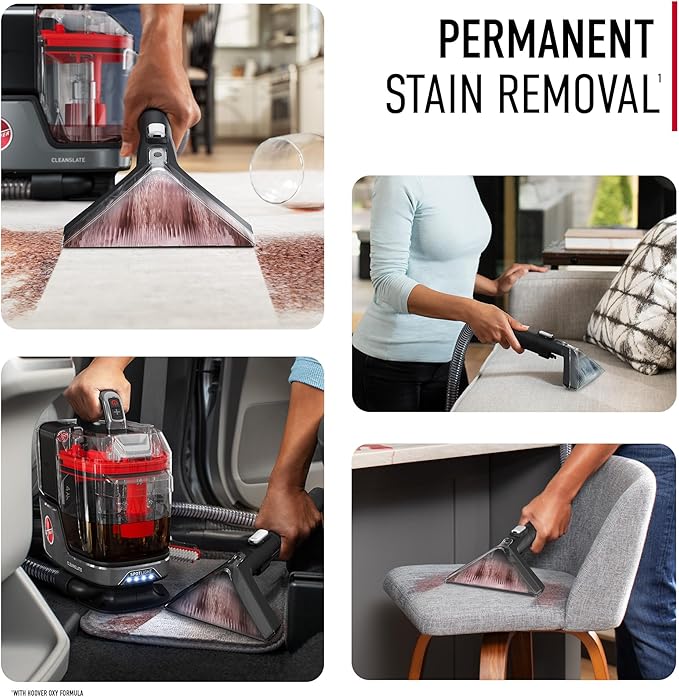 Hoover ONEPWR CleanSlate Cordless Portable Carpet + Upholstery Spot Cleaner Machine, Powerful Suction, Versatile Tools, Car a