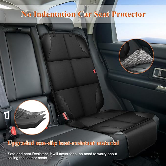 Car Seat Protector, Carseat Seat Protectors with Thick Padding and Upgraded Non-Slip Backing, Waterproof Seat Protector under
