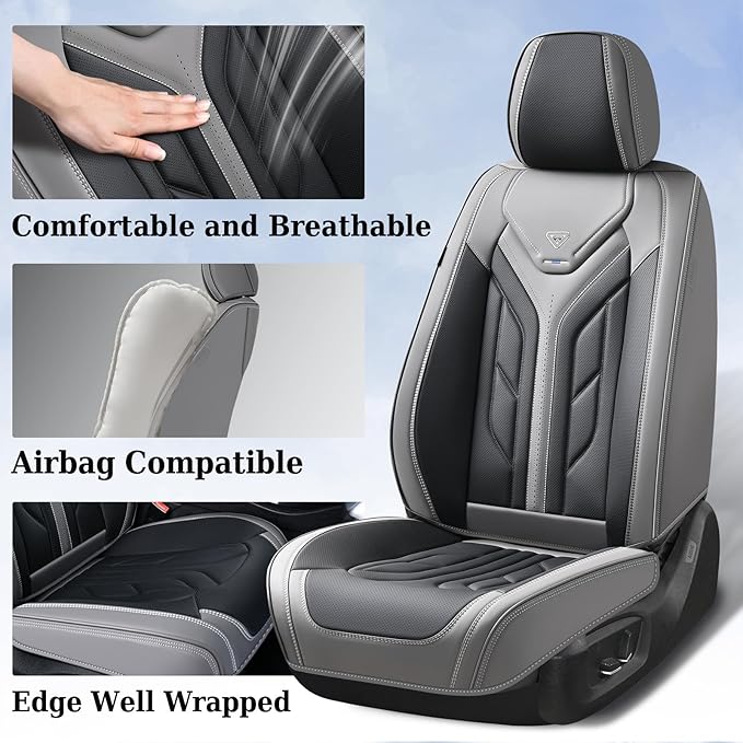 Coverado Seat Covers, Car Seat Covers Front Seats, Leather Seat Covers for Cars, Automotive Seat Covers Car Seat Protector Ca