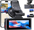 Pelsee S3 Touch 4K Dash Cam Front and Rear, STARVIS 2 Sensor, STARLIT™ Full Color Night Vision, 128GB Card, WiFi 6, ADAS, Das