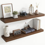 40 Inch Floating Shelves for Wall, 8 Inch Deep Floating Shelf for Storage & Display, Rustic Wall Mounted Shelf with Invisible