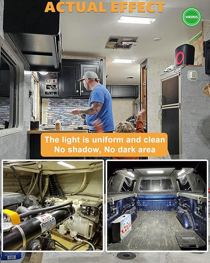12v LED Interior Light Bar 2376LM DC 12 v Volt led Strip Ceiling Lights Lighting Fixture Inside with On/Off Switch for RV Enclosed Cargo Trailer Van Boat Car Camper (2Pack)