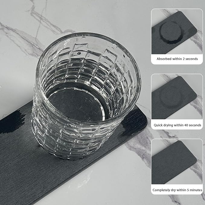 NiuYichee 2 Pcs Water Absorbing Stone Trays, Kitchen/Bathroom Sink Soap Dish, Diatomite Tray Used for Hand Soap & Cosmetic Bo
