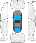 KMF 8pcs Thicken Car Window Shades for Hyundai Sonata Sedan 2015-2019 Accessories, Custom Windshield Sunshade Privacy Car Window Covers for Side Rear, Sun Visor UV Block and Blackout for Camping