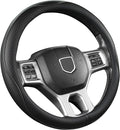 West Llama Customized Auto Car Steering Wheel Cover for Dodge RAM 1500 2500 3500, 15.5-16 inch (Black-Large Size)