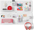 PEGZONE Pegboard Wall Organizer Combination Kit,Overall 33.1"x25.4" Metal Office Pegboard with 21 Accessories, Wall Mounted P