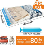 XXL Jumbo Vacuum Storage Bags, 47''X35'' Extra Large Space Bags for Blanket, Bedding, Comforters (4-XXL)