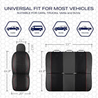 Skechers Air-Cooled Memory Foam Seat Covers,Mesh Thick Car Seat Covers,Piping Leather Car Seat Cover Full Set,Airbag Compatib