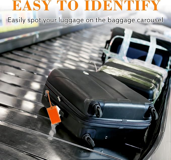 50 Pack Luggage Tags for Suitcases, Airplane Travel Essentials for Flying, International Travel Must Haves, and Luggage Acces