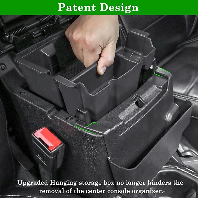4PCS Center Console Organizer for 2024 2025 2026 Jeep Wrangler JL JLU 4XE and Gladiator JT Accessories Gear Shift Side Tray Organizer,Hanging Armrest Storage Box