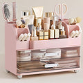 HBlife Makeup Organizer for Vanity with Brush Holder, Large Bathroom Countertop Cosmetic Organizer Skin Care Storage, Easy to