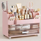 HBlife Makeup Organizer for Vanity with Brush Holder, Large Bathroom Countertop Cosmetic Organizer Skin Care Storage, Easy to