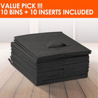 Criusia Storage Cubes, 11 Inch Clothes Storage Bins for Shelves Closet (10 Pack), Fabric Collapsible Storage Bins with Dual H