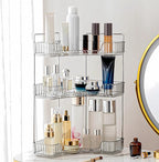 Corner Bathroom Counter Organizer Bathroom Countertop Shelf Makeup Organizer for Vanity Perfume Tray for Corner Storage (3 Ti