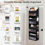 GRANNY SAYS Over the Door Organizer, 4-Shelf Waterproof Behind Door Storage with 6 Pockets and Clear Window, Anti Tilt 35lb L