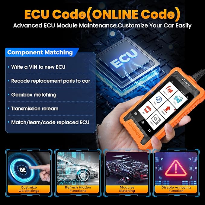 LAUNCH Creader Elite OBD2 Scanner Diagnostic Tool Fit for Audi Volkswagen Skoda Seat,Full System All Reset Bi-Directional Code