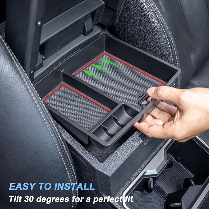 JKCOVER OEM Fit 2024 2025 2026 Tacoma Center Console Organizer Tray Compatible with 2024 2025 2026 Toyota Tacoma(4th Gen) Accessories ABS Plastic Storage Box（Patented Design）