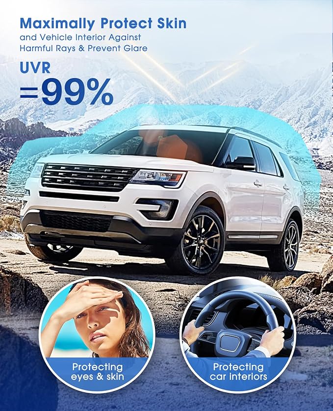 ARANA Car Window Tint Film 70% VLT - 20" in x 10'Ft Nano Ceramic Window Tints for Front Windshield, 99% Sun Heat UV/IR Rays Blocking HD Vision Anti Glare & Scratch