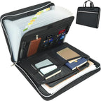 Accordion File Organizer,Fireproof Safe Document Bag,Expanding File Folder Tote Bag with Multi Pockets,Home Travel Fire Safe 