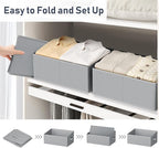 DIMJ Closet Storage Bins 6 Pack - Fabric Storage Baskets for Shelves, Large Clothes Organizers with Handles, Trapezoid Shelf 