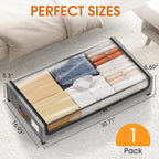 Under Bed Storage with Wheels 1Pack Underbed Storage with Clear Window&Label Under Bed Drawers Large Capacity Rolling Under B