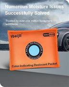 500 Gram (2 Pack) Color-Indicating Desiccant Packs for Storage, Rechargeable Silica Gel Packets, Dehumidifier for Cars, Gun