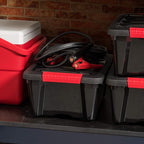 IRIS USA 13 QT Plastic Storage Box with Lid and Latches - 6 Pack - BPA-Free, Garage Organizing Solution, Durable Nestable Sta