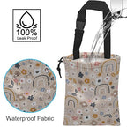 Car Trash Bag Hanging Creative Floral Rainbows Car Trash Can Waterproof Garbage Bag Hanging for Car Back Seat