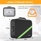 Noiposi Document Organizer with 5200℉ Heat Insulated,Waterproof and Fireproof Document Box with Lock, Home Travel Strong Fire