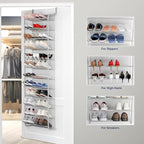 Whitmor 36 Pair Over The Door Shoe Organizer, 12 Tier Hanging Shoe Organizer, Heavy Duty Metal & Mesh Shoe Holder, Hanging Sh